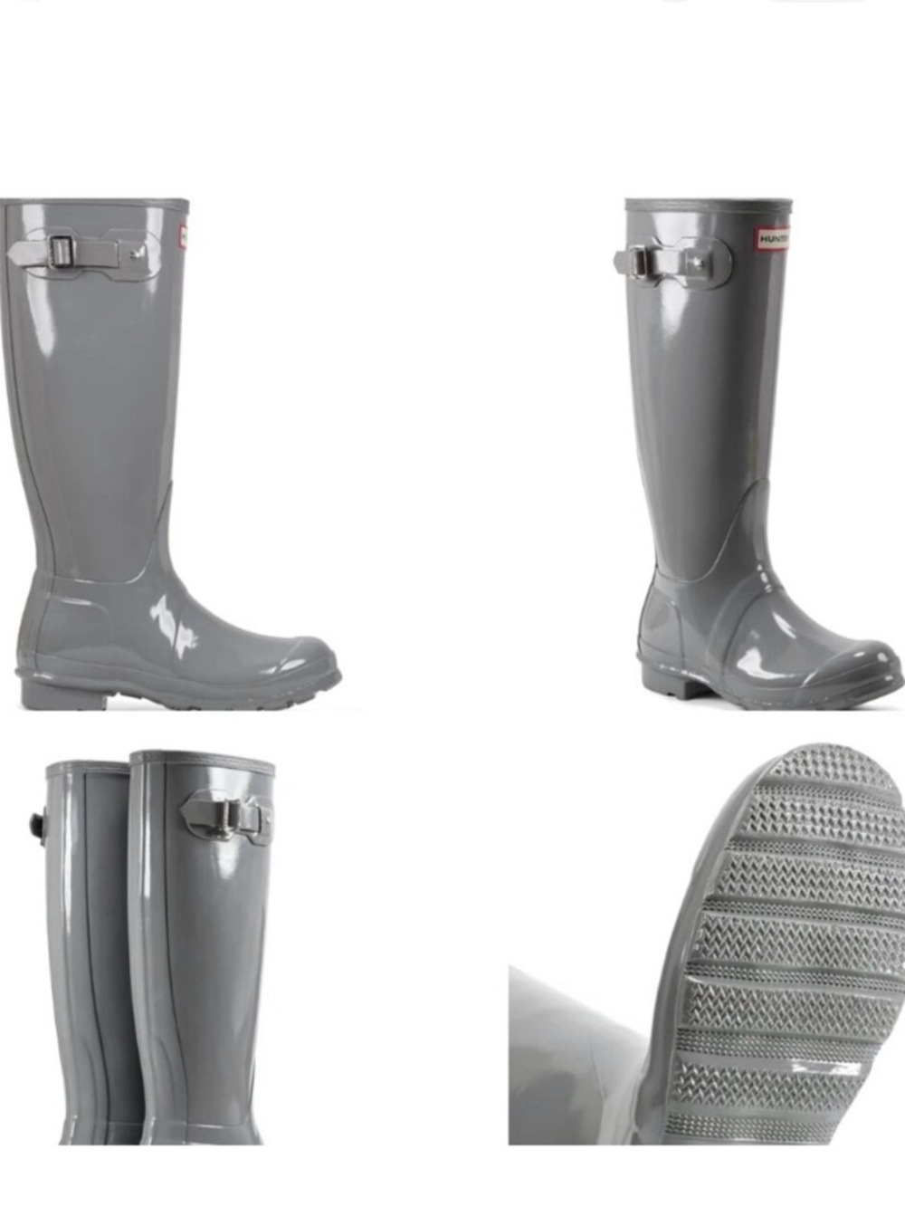 Hunter Women’s Tall Gloss Rain Boots - Gray